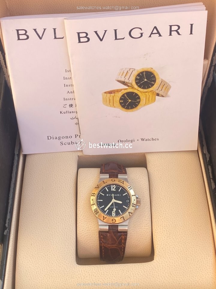 Bulgari Diagono Womens watch Automatic Gold Steel LCV 29 S Replica 2