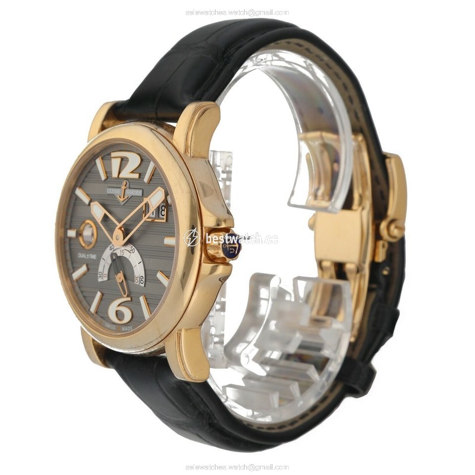 IMG_9085 Ulysse Nardin Dual Time Mens watch Unisex Automatic Yellow gold 246-55 Replica 2