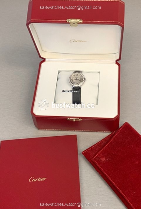 IMG_9085 Cartier Ballon Bleu 28mm Womens watch Quartz White gold WE900351 Replica 2