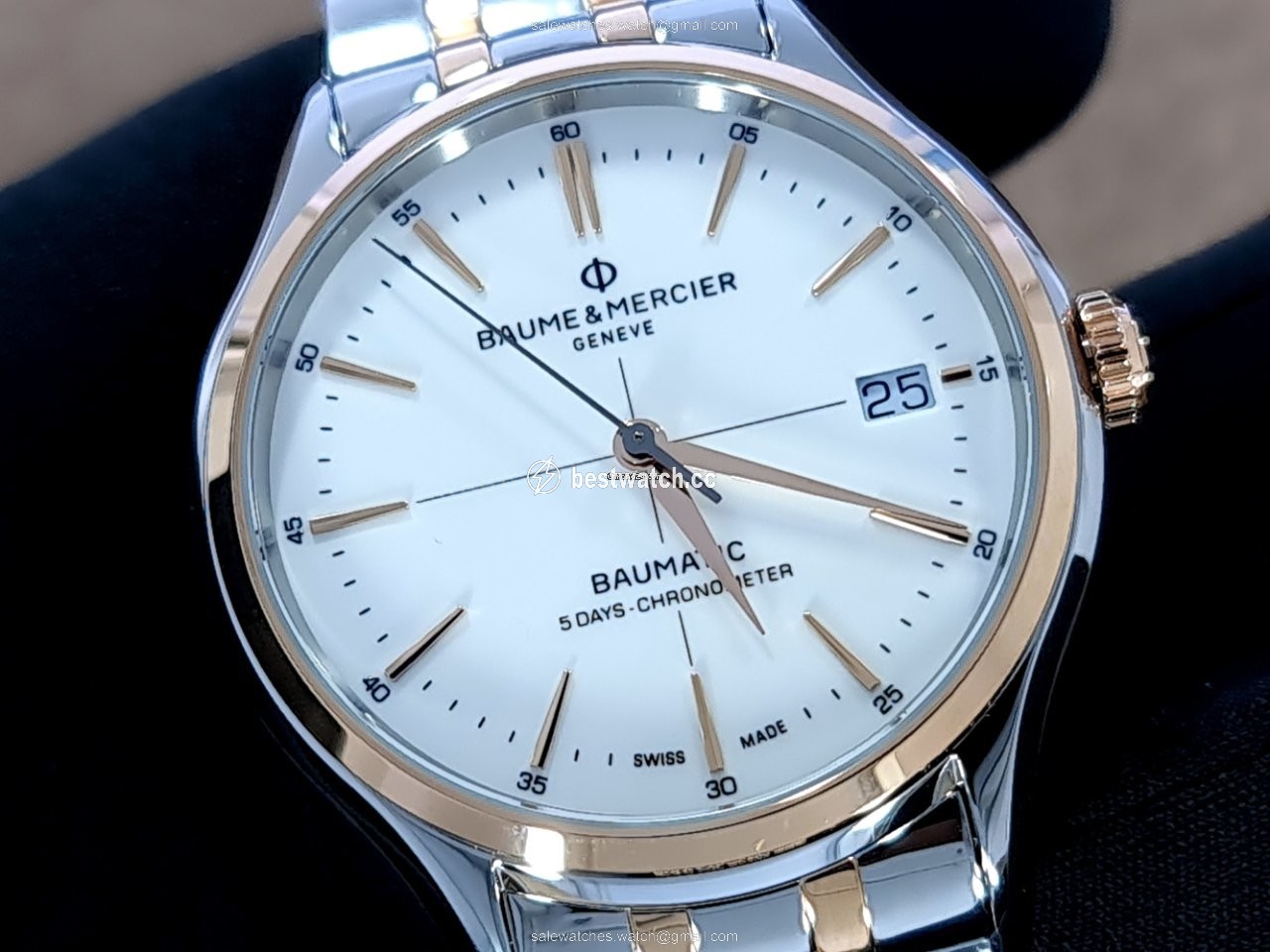 IMG_9085 Baume & Mercier Clifton Mens watch Unisex Automatic Gold Steel M0A10458 Replica 2