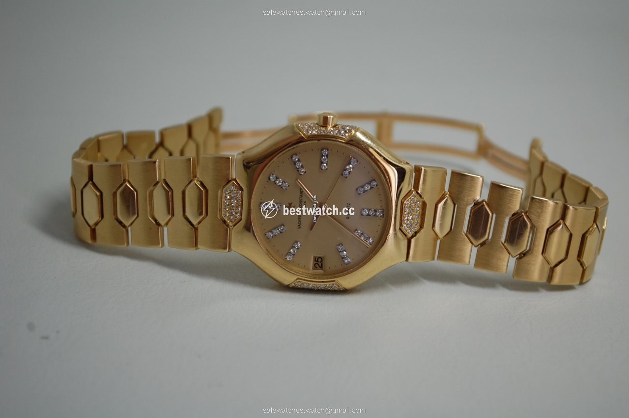 IMG_9085 Vacheron Constantin Mens watch Unisex Quartz Yellow gold 75901 Replica 2