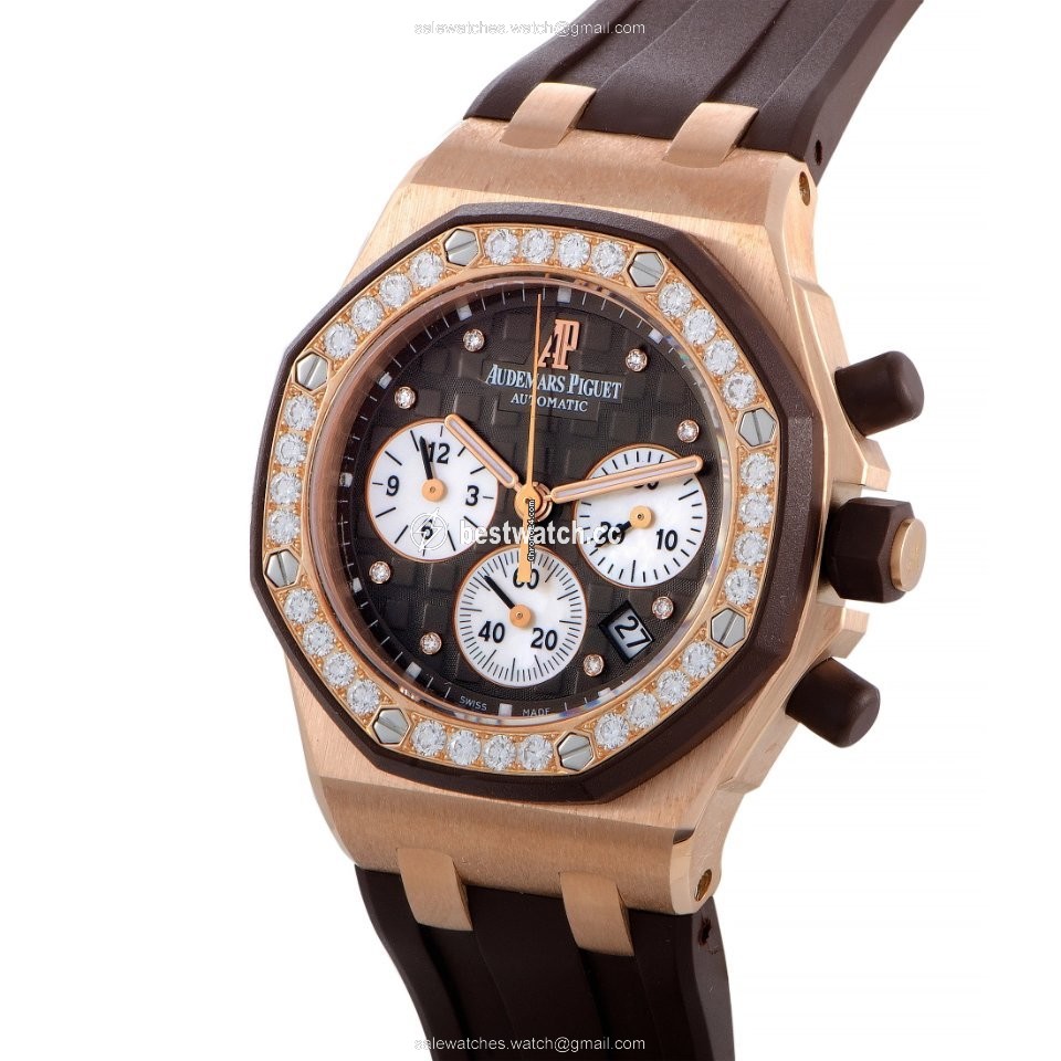 IMG_9085 Audemars Piguet Royal Oak Offshore Lady Womens watch Automatic Rose gold 26287OK.ZZ.D081CR.01 Replica 2