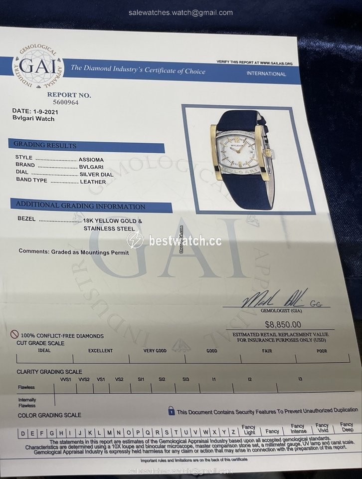 Bulgari Assioma Womens watch Quartz Gold Steel AA39SG Replica 2