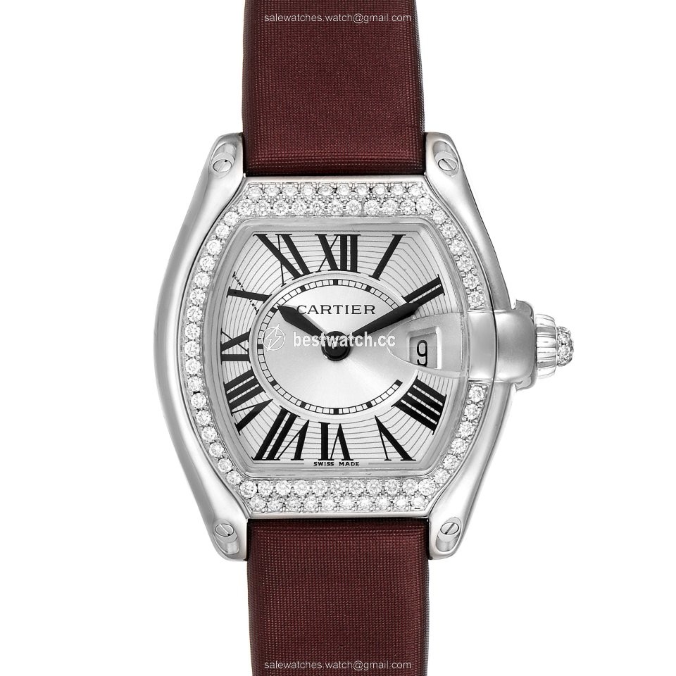 IMG_9085 Cartier Roadster Womens watch Quartz White gold WE500260 Replica 2