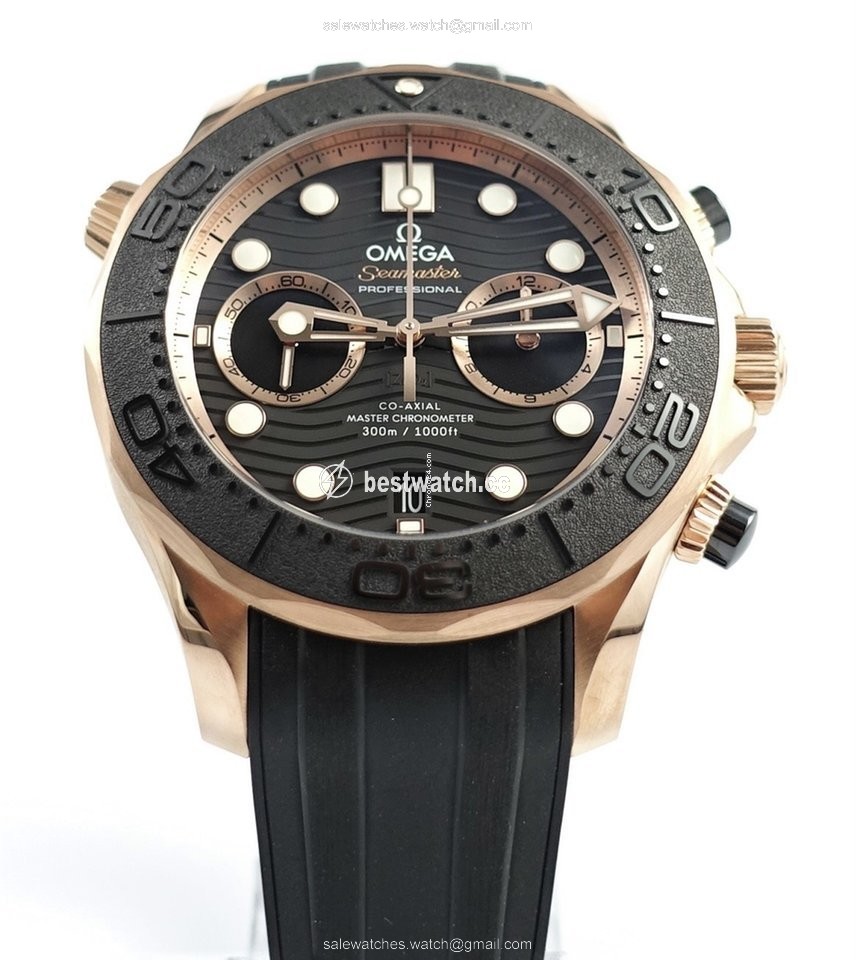 Omega Seamaster Diver 300 M Mens watch Unisex Automatic Rose gold 210.62.44.51.01.001 Replica 2