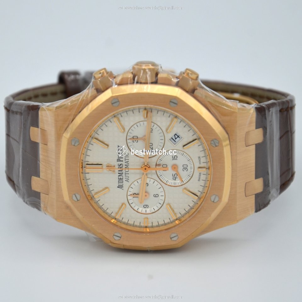 IMG_9085 Audemars Piguet Royal Oak Chronograph Mens watch Unisex Automatic Rose gold 26320OR.OO.D088CR.01 Replica 2