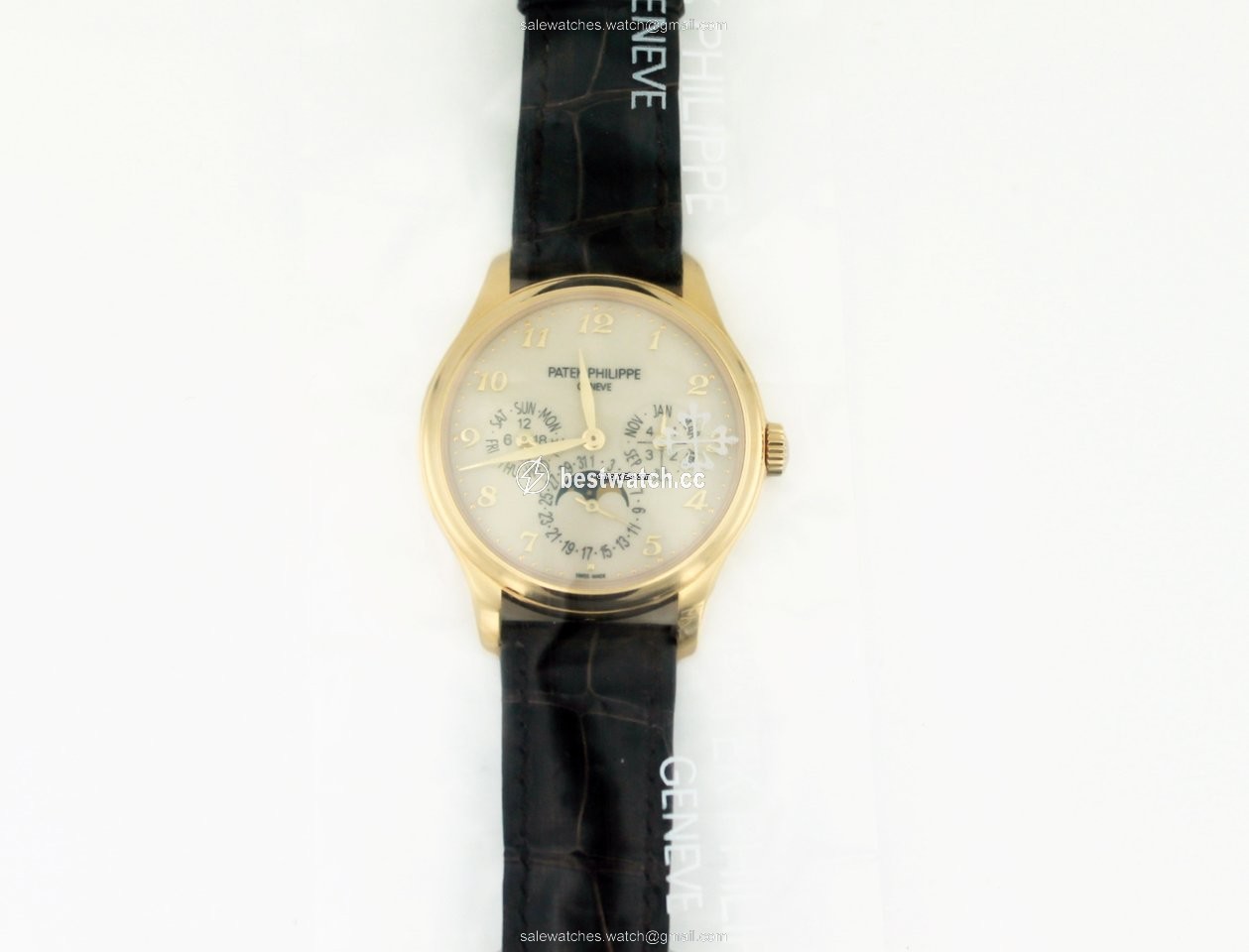 IMG_9085 Patek Philippe Perpetual Calendar Mens watch Unisex Automatic Yellow gold 5327J-001 Replica 2