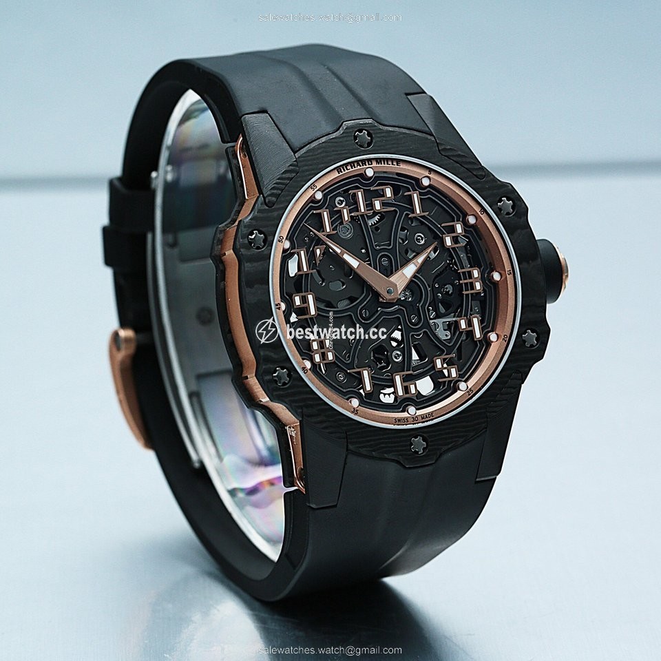 IMG_9085 Richard Mille Mens watch Unisex Automatic Rose gold 33-02 Replica 2