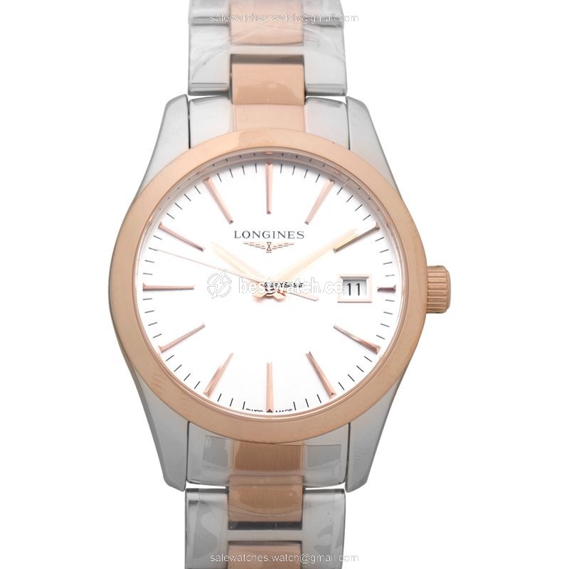 IMG_9085 Longines Conquest Classic Womens watch Quartz Rose gold L23863727 Replica 2