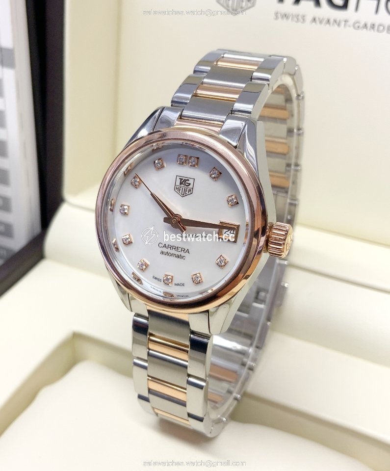 IMG_9085 TAG Heuer Carrera Lady Womens watch Automatic Gold Steel WAR2452.BD0777 Replica 2