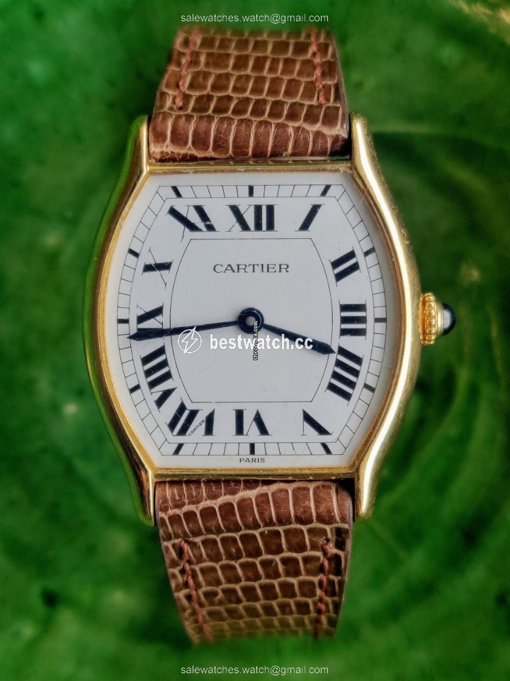 IMG_9085 Cartier Tortue Mens watch Unisex Manual winding Yellow gold 10712 Replica 2