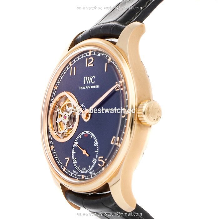 IMG_9085 IWC Portuguese Tourbillon Mens watch Unisex Manual winding Rose gold IW5463-05 Replica 2