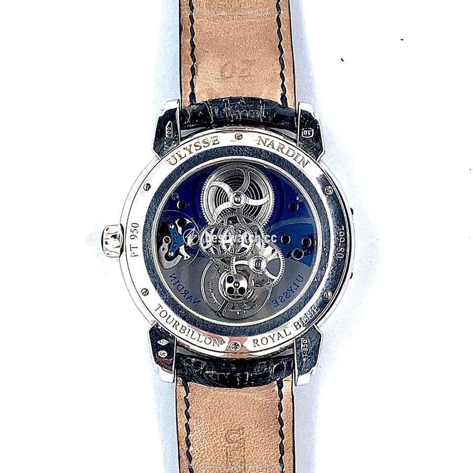 Ulysse Nardin Royal Blue Tourbillon Mens watch Unisex Manual winding Platinum 799-80 Replica 2