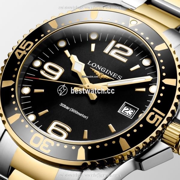 Longines HydroConquest Mens watch Unisex Quartz Gold Steel L3.740.3.56.7 Replica 2