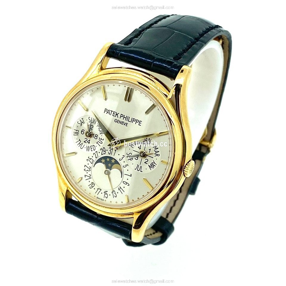 IMG_9085 Patek Philippe Perpetual Calendar Mens watch Unisex Automatic Yellow gold 5140J-001 Replica 2