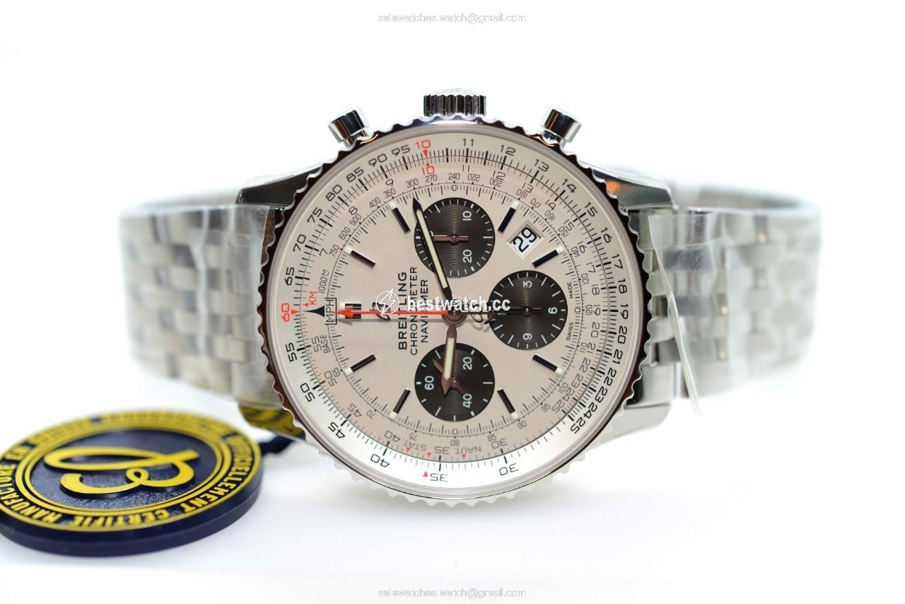 Breitling Navitimer 1 B01 Chronograph 43 Mens watch Unisex Automatic Steel AB0121211G1A1 Replica 2