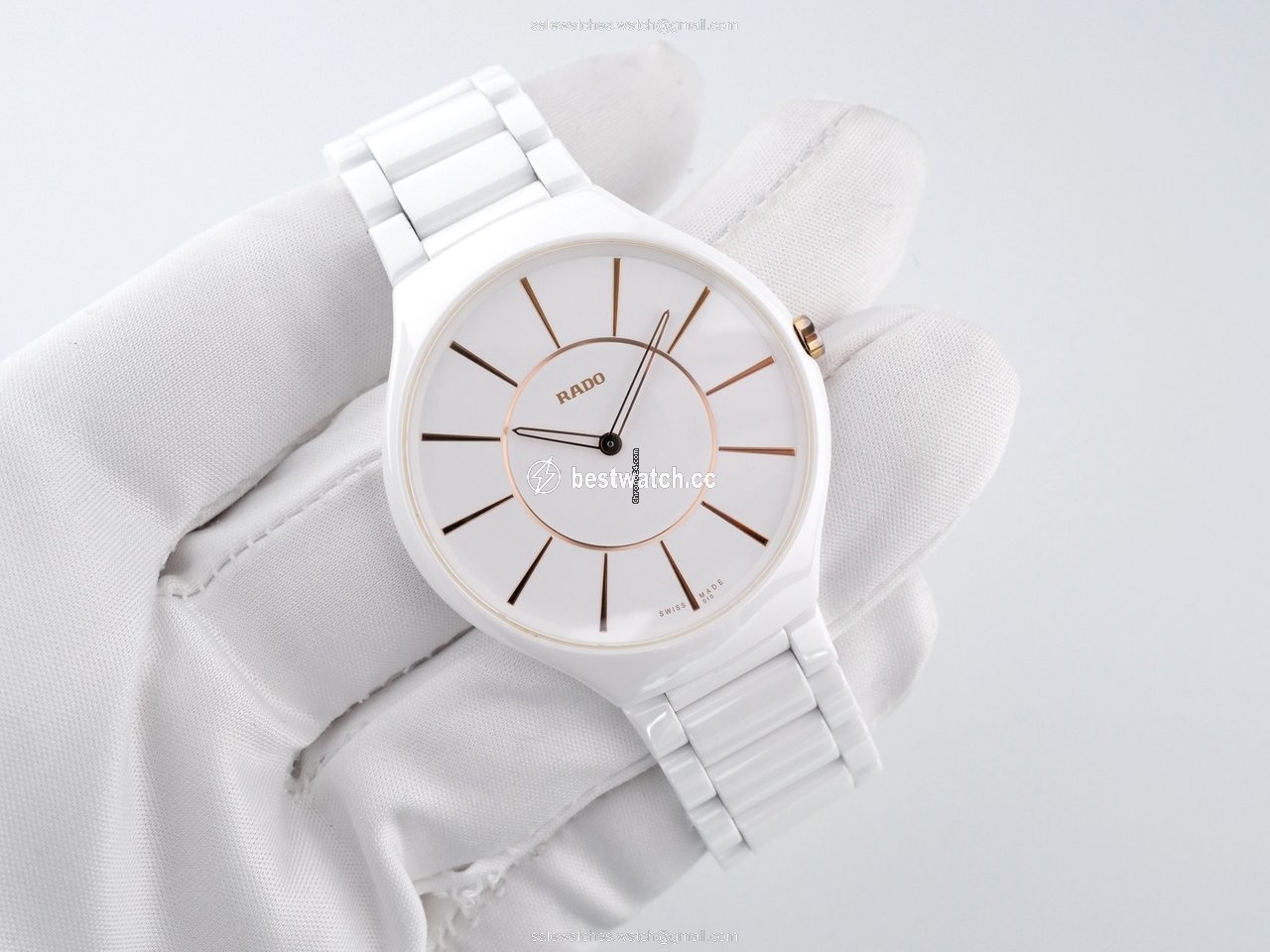 IMG_9085 Rado True Thinline Womens watch Quartz Ceramic R27957102 Replica 2