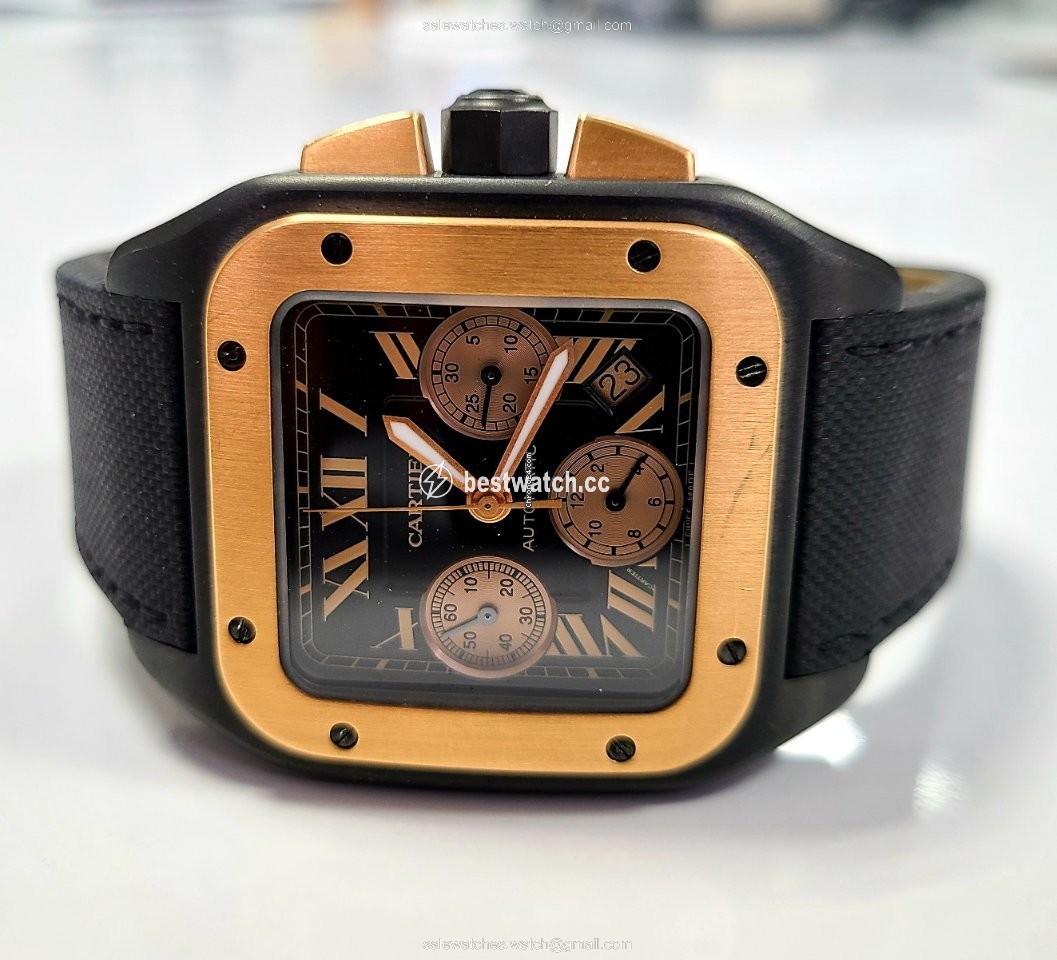 Cartier Santos 100 Mens watch Unisex Automatic Rose gold W2020004 Replica 2