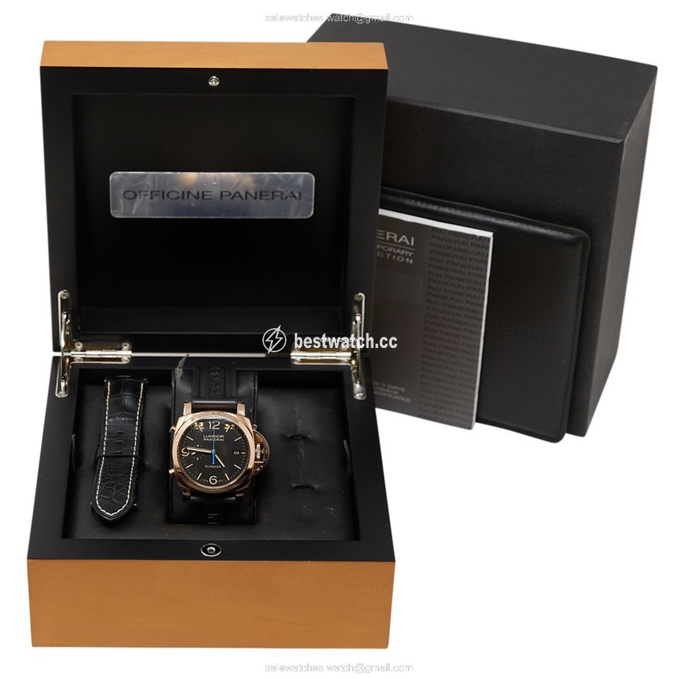 IMG_9085 Panerai Luminor 1950 3 Days Chrono Flyback Mens watch Unisex Automatic Rose gold PAM00525 Replica 2