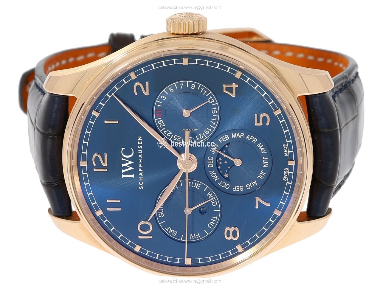 IWC Portuguese Perpetual Calendar Mens watch Unisex Automatic Rose gold IW344205 Replica 2