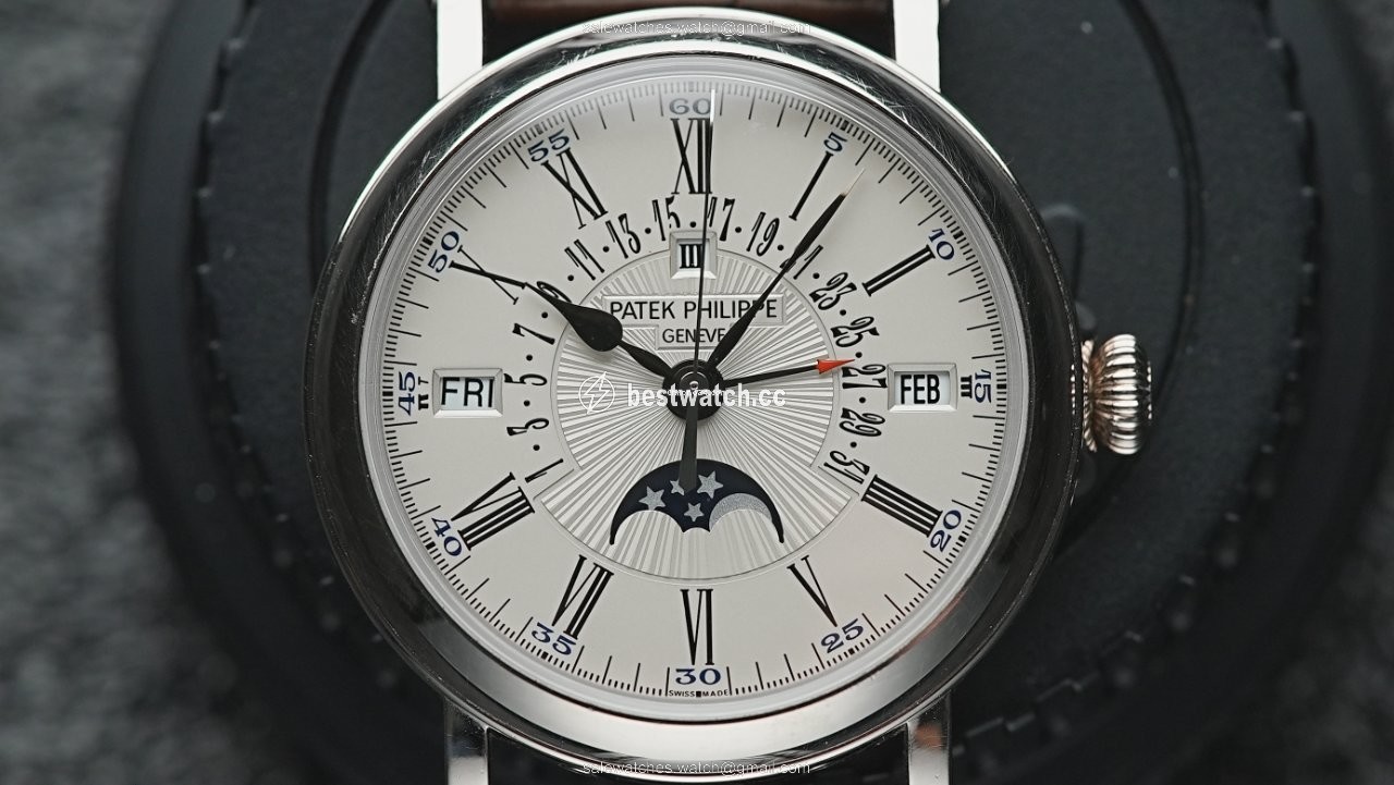 IMG_9085 Patek Philippe Perpetual Calendar Mens watch Unisex Automatic White gold 5159G-001 Replica 2