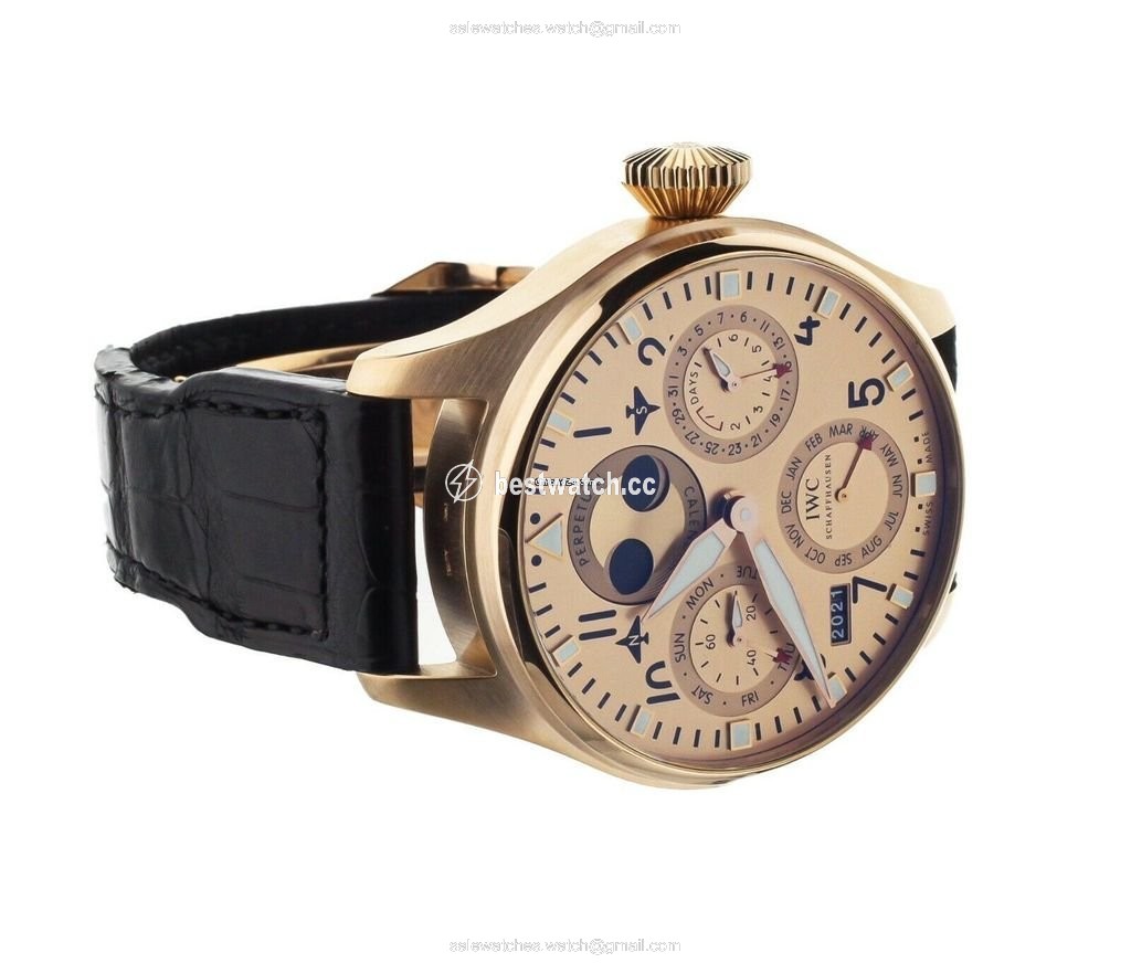 IWC Big Pilot Mens watch Unisex Automatic Rose gold IW502639 Replica 2