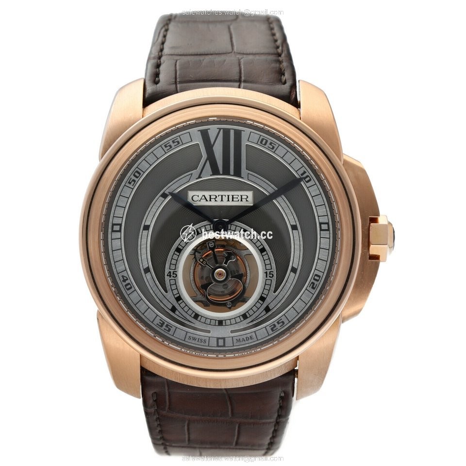 IMG_9085 Cartier Calibre de Cartier Mens watch Unisex Automatic Rose gold 3204 Replica 2