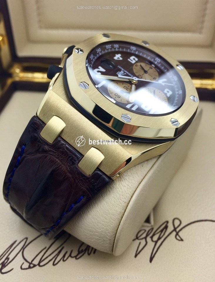 IMG_9085 Audemars Piguet Royal Oak Offshore Mens watch Unisex Automatic Yellow gold 26007BA.OO.D022CR.01 Replica 2