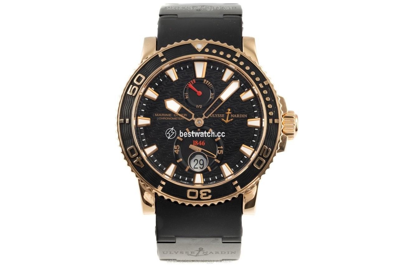 IMG_9085 Ulysse Nardin Maxi Marine Diver Mens watch Unisex Automatic Yellow gold 266-33 Replica 2