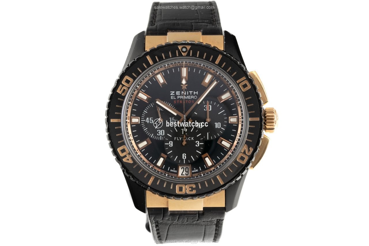 IMG_9085 Zenith El Primero Stratos Flyback Mens watch Unisex Automatic Gold Steel 85.2060.405 23.C714 Replica 2
