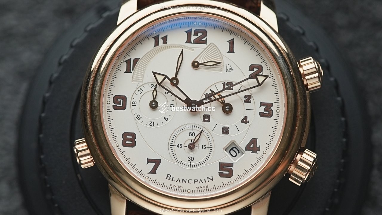 IMG_9085 Blancpain Leman Reveil GMT Mens watch Unisex Automatic Rose gold 2041-3642M-53B Replica 2