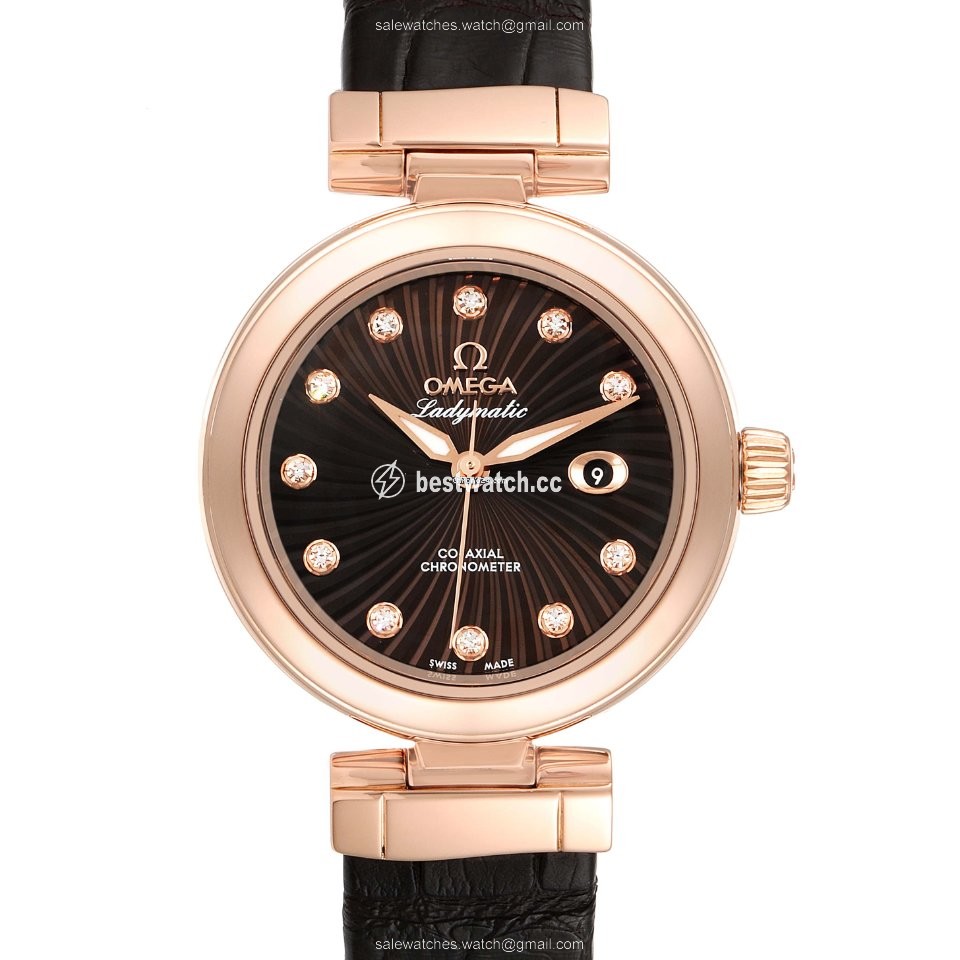 IMG_9085 Omega De Ville Ladymatic Womens watch Automatic Rose gold 425.63.34.20.63.001 Replica 2