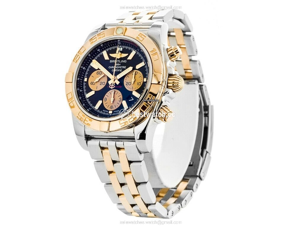 IMG_9085 Breitling Chronomat 44 Mens watch Unisex Automatic Gold Steel CB011012 B968 Replica 2