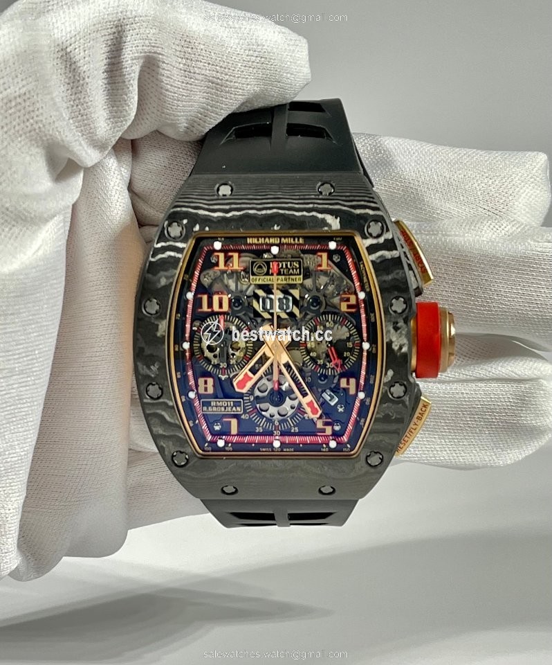 IMG_9085 Richard Mille RM 011 Mens watch Unisex Automatic Rose gold RM11 F1 Lotus Romain Grosjean Replica 2