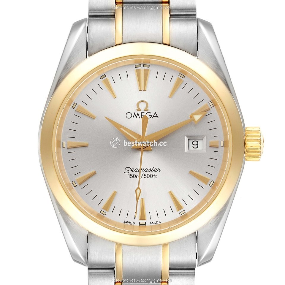 Omega Seamaster Aqua Terra Mens watch Unisex Quartz Gold Steel 2318.30.00 Replica 2