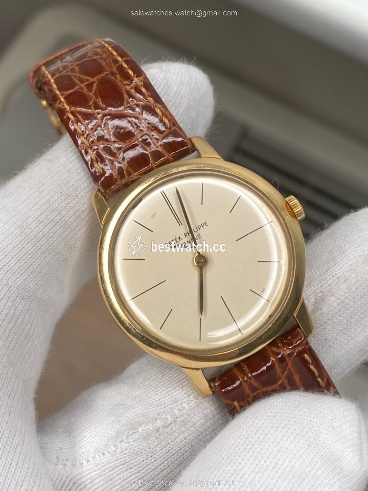 IMG_9085 Patek Philippe Calatrava Mens watch Unisex Manual winding Yellow gold 2593 Replica 2