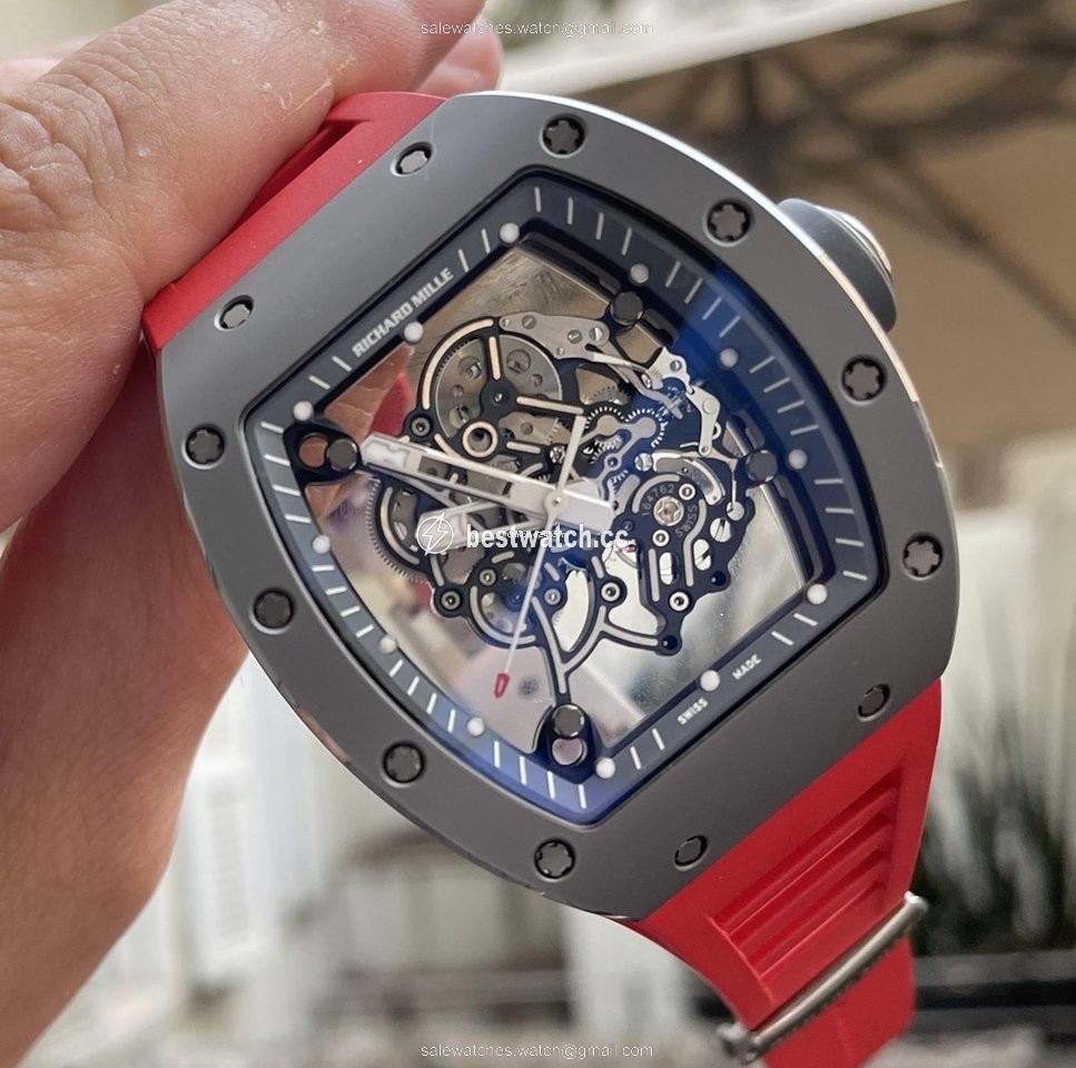 IMG_9085 Richard Mille RM 055 Mens watch Unisex Manual winding RM055 TI Replica 2