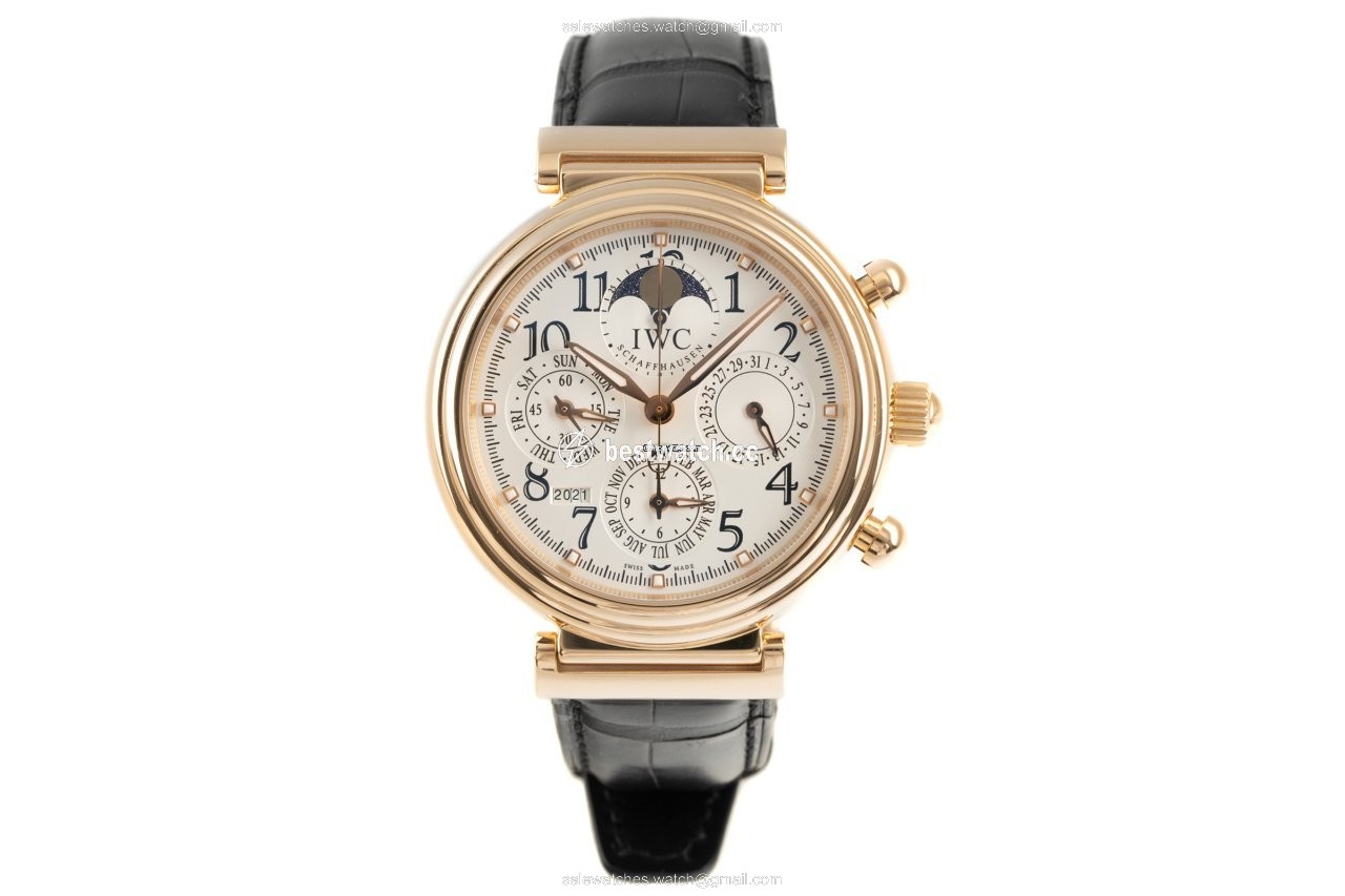 IMG_9085 IWC Da Vinci Perpetual Calendar Mens watch Unisex Automatic Yellow gold 3758 Replica 2
