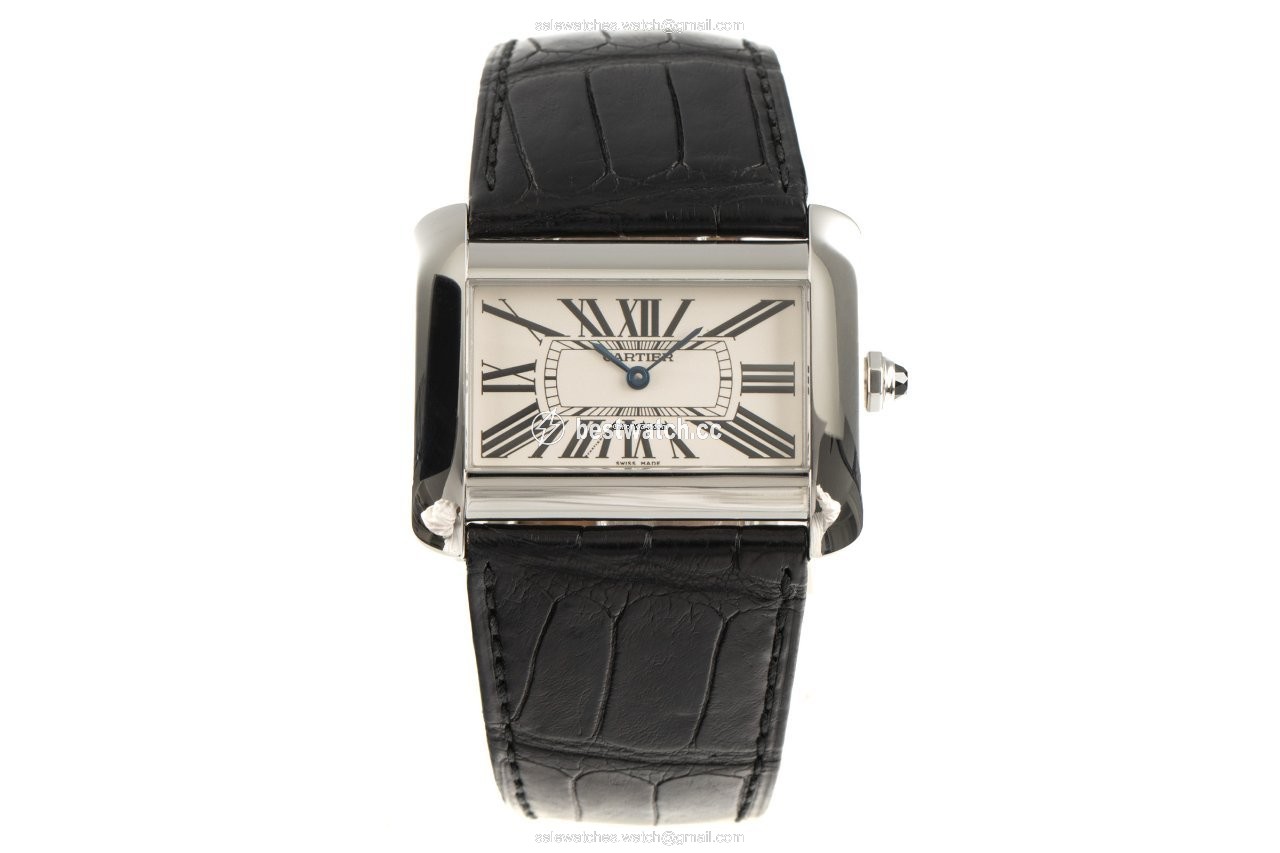 Cartier Tank Divan Mens watch Unisex Quartz Steel 2600 Replica 2
