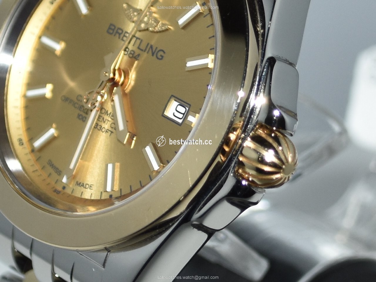 IMG_9085 Breitling Galactic 32 Womens watch Quartz Gold Steel C71330121A1C1 Replica 2