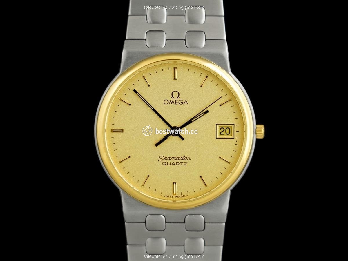 IMG_9085 Omega Seamaster Mens watch Unisex Quartz Gold Steel 7595 Replica 2