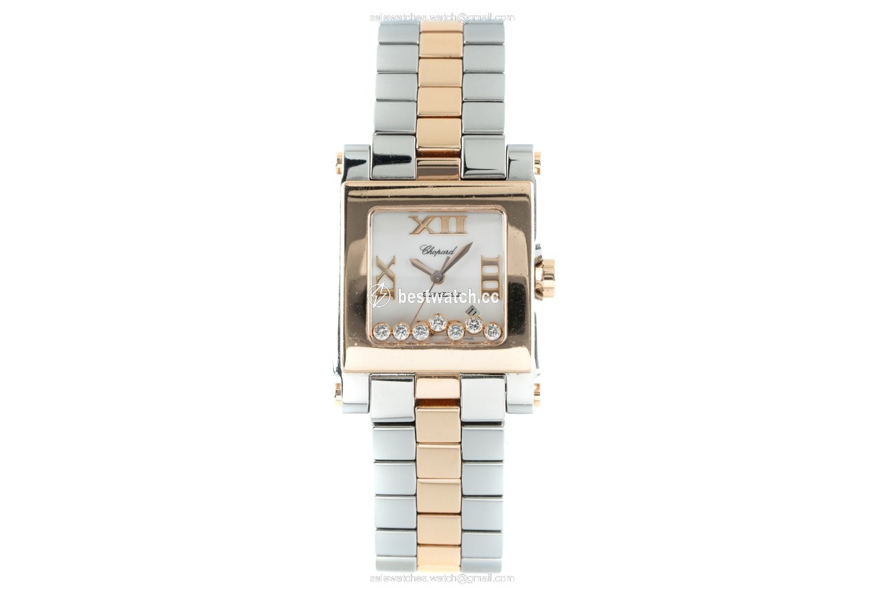 IMG_9085 Chopard Happy Sport Womens watch Quartz Gold Steel 278498-9001 Replica 2