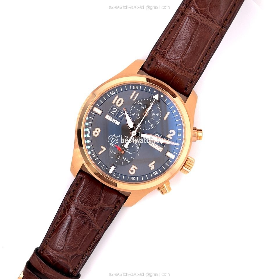 IMG_9085 IWC Pilot Spitfire Perpetual Calendar Digital Date-Month Mens watch Unisex Automatic Rose gold IW379103 Replica 2