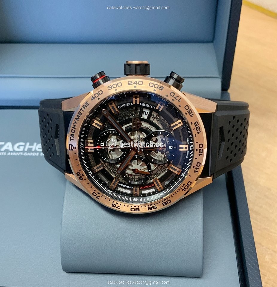 IMG_9085 TAG Heuer Carrera Mens watch Unisex Automatic Rose gold CAR205B.FT6087 Replica 2