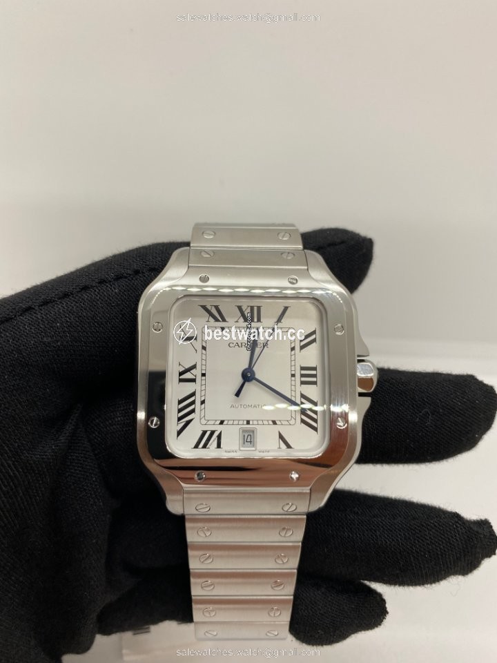 IMG_9085 Cartier Santos Mens watch Unisex Automatic Steel WSSA0018 Replica 2