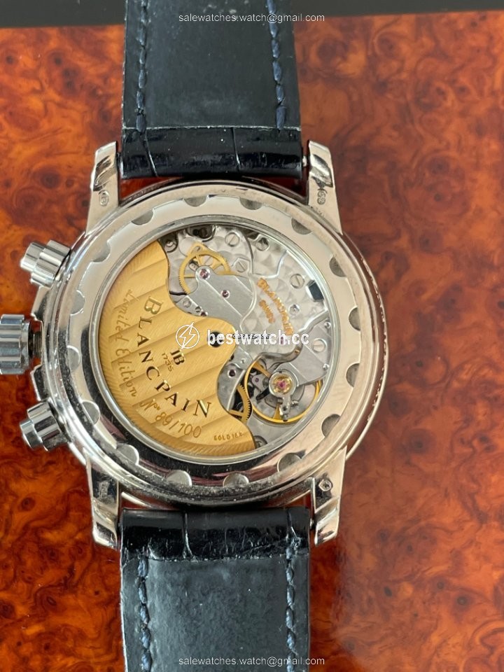 IMG_9085 Blancpain Leman Fly-Back Mens watch Unisex Automatic White gold 2185 Replica 2