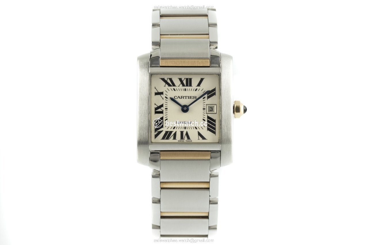 Cartier Tank Francaise Womens watch Quartz Gold Steel 2465 Replica 2