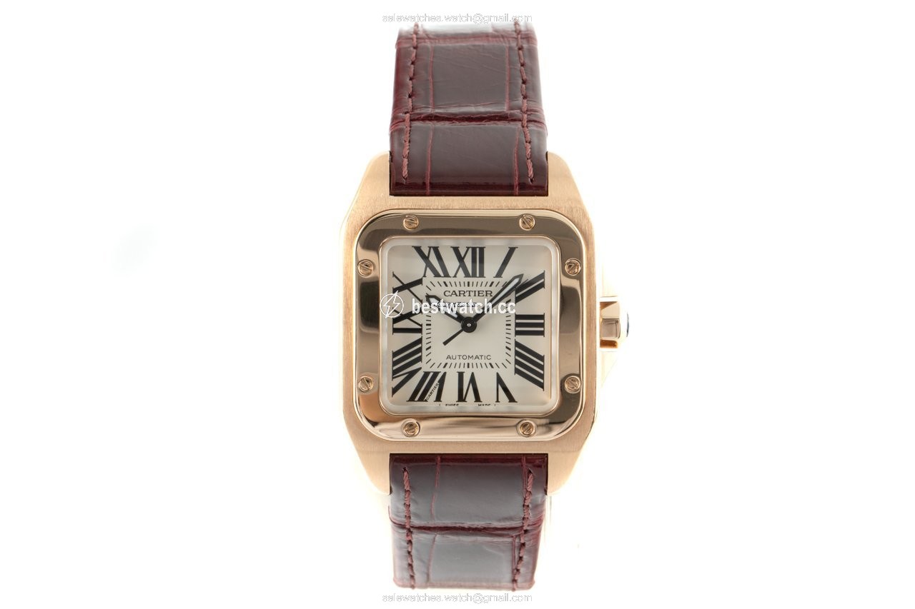 Cartier Santos 100 Mens watch Unisex Automatic Yellow gold 2879 Replica 2