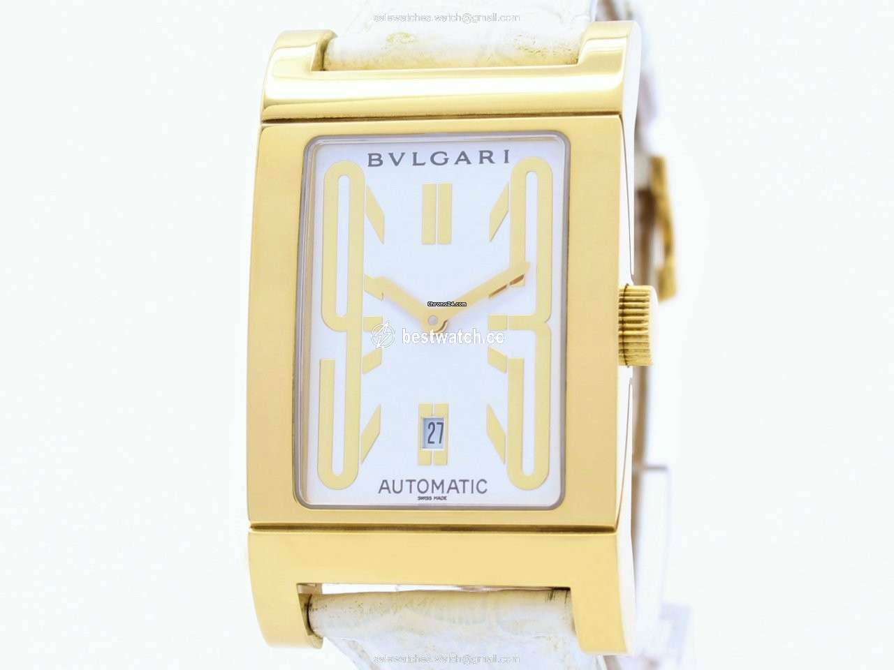 IMG_9085 Bulgari Rettangolo Mens watch Unisex Automatic Yellow gold RT 45 G Replica 2