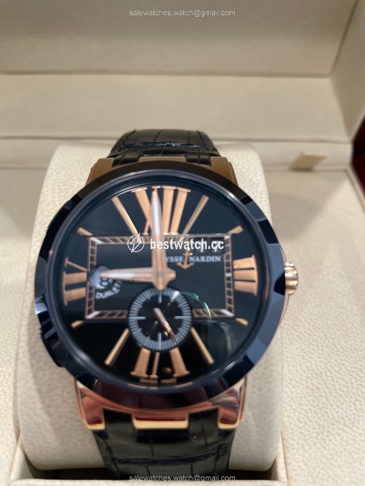 Ulysse Nardin Executive Dual Time Mens watch Unisex Automatic Rose gold 246-00-3 42 Replica 2